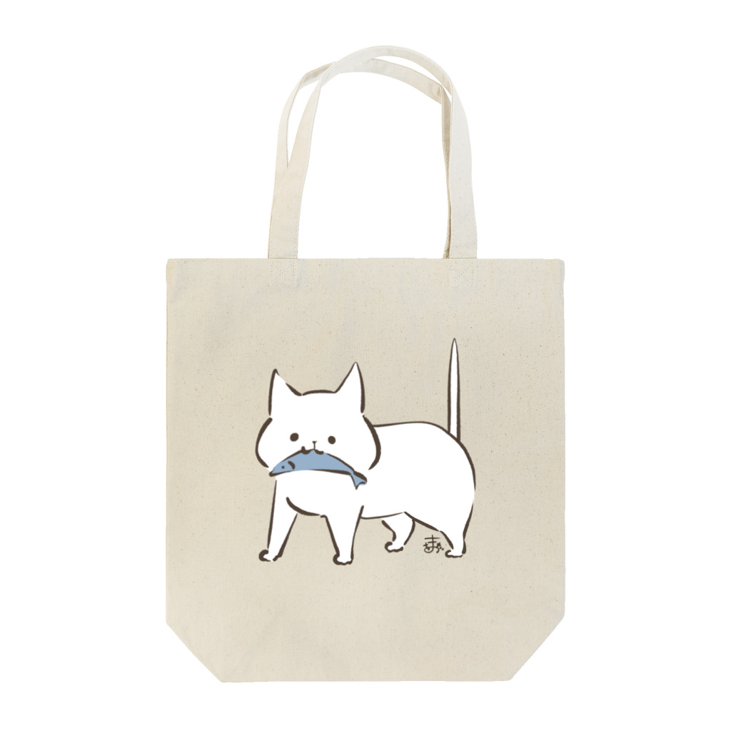 まをぢょっぷの熊の木彫り風ねこ Tote Bag