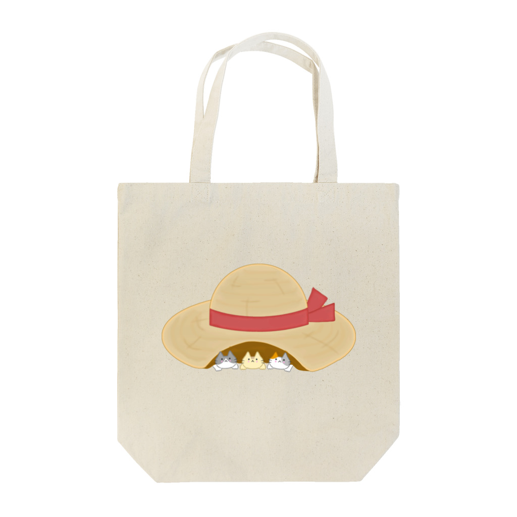 めいぷるの麦わら帽子にゃ Tote Bag