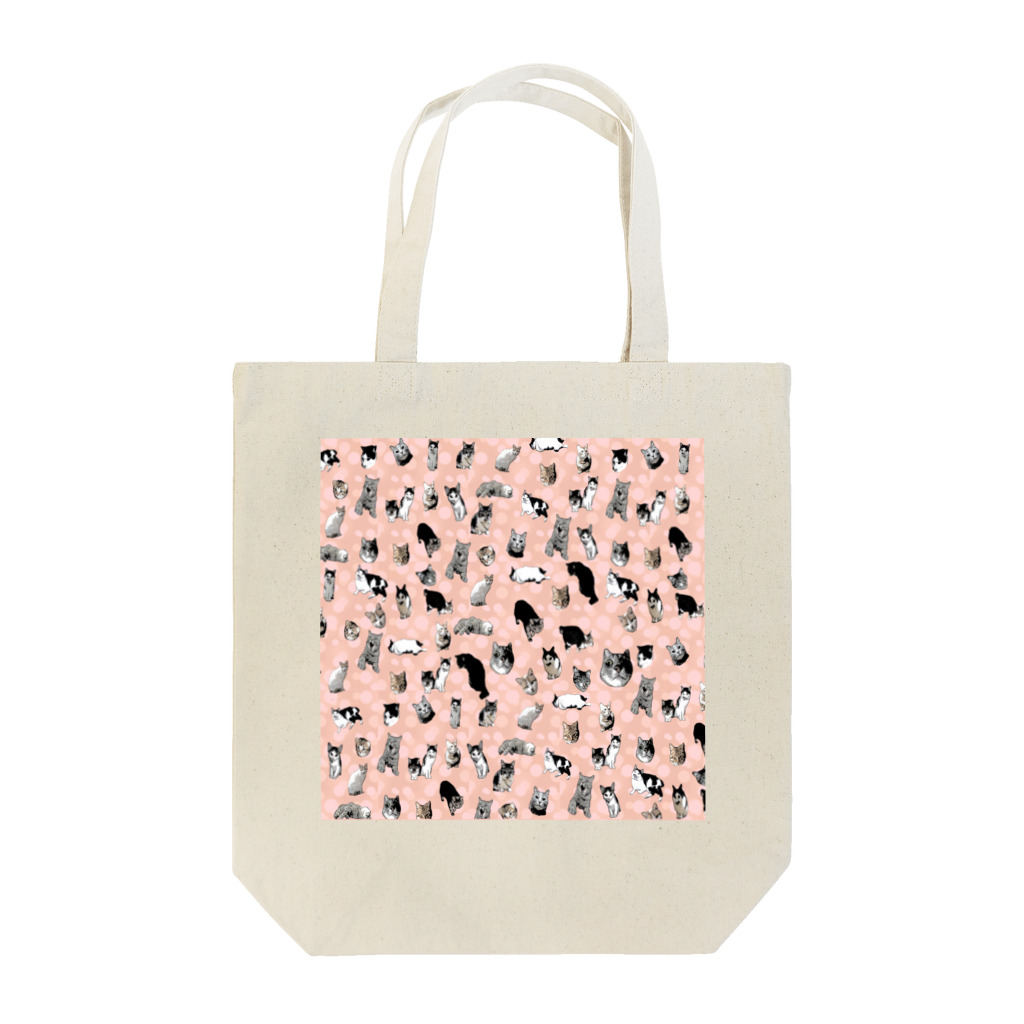 アニマル四字熟語のI LOVE CAT's　(PINK) 猫だらけ！最高にキュートな猫パラダイス！ Tote Bag