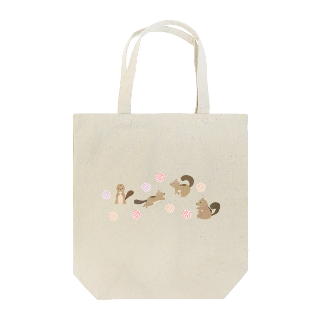 SOMALY【SUZURI店】のリスと飴玉 Tote Bag