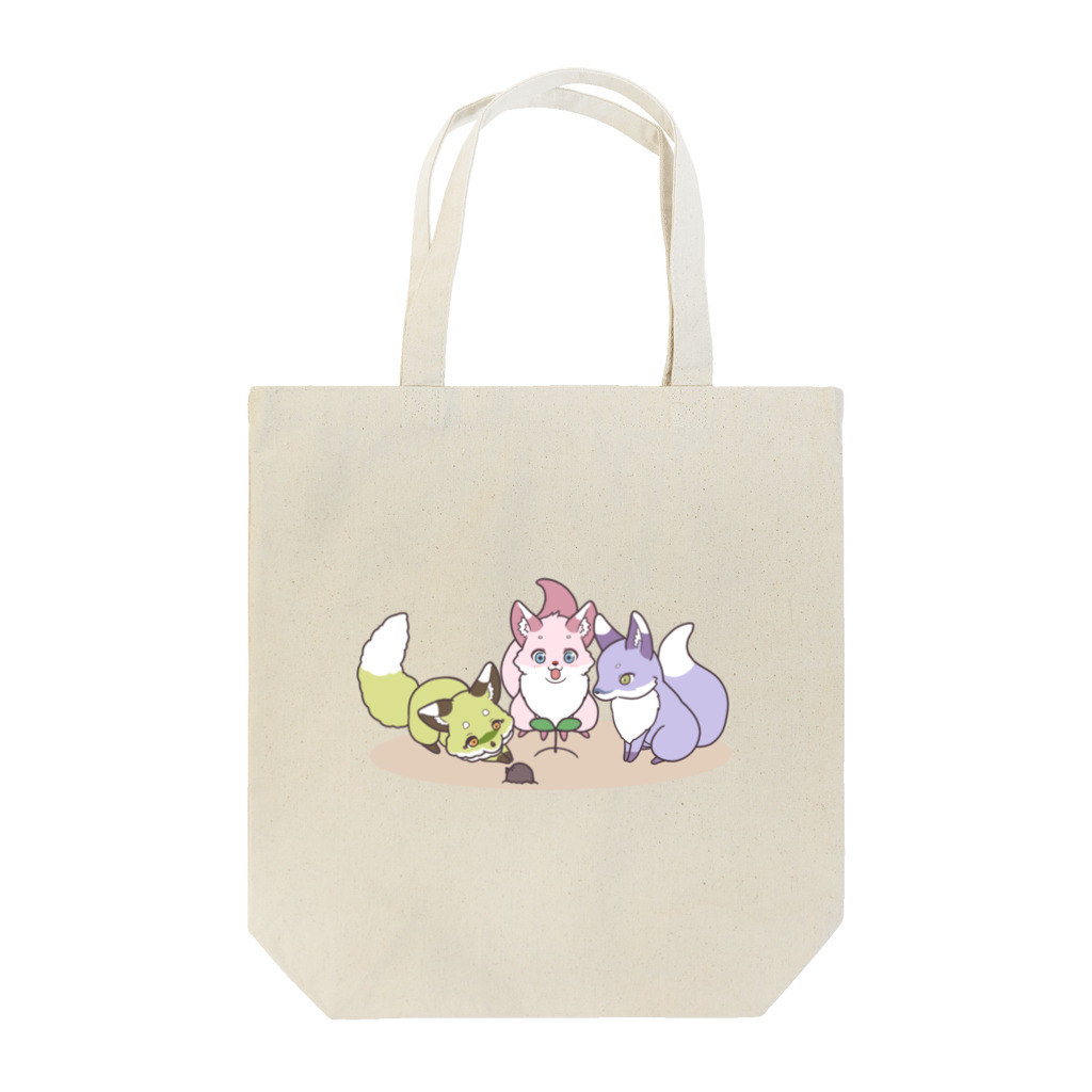 まゆげぐまの芽吹き_春キツネ Tote Bag