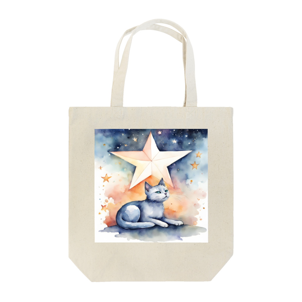 星降る夜にの星追い猫 Tote Bag