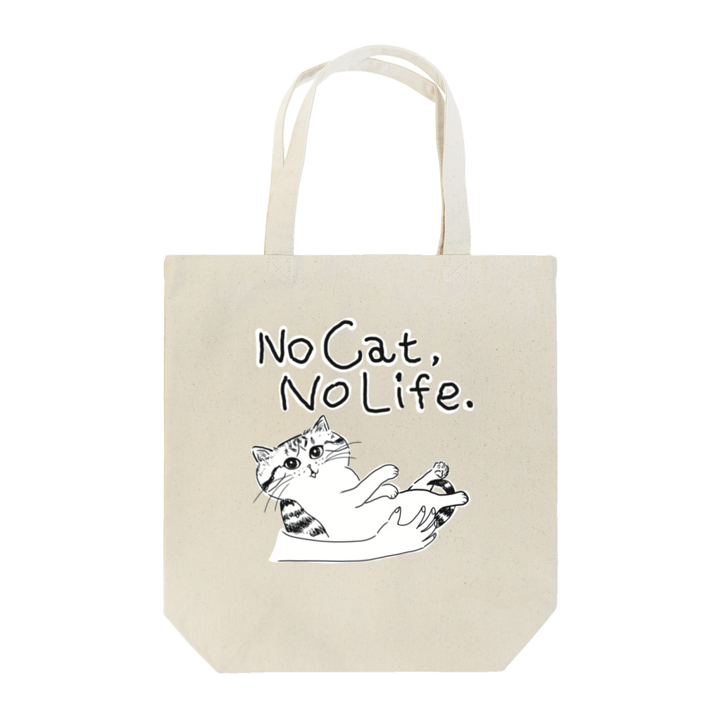 TomoshibiのNo Cat, No Life.  抱っこ猫 トートバッグ