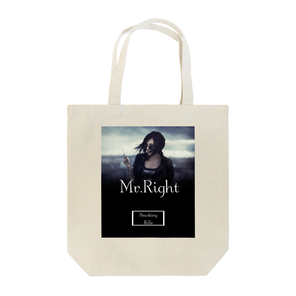 Mr.Rightの映画のジャケットのようなファッションアイテム Smoking Kills Tote Bag