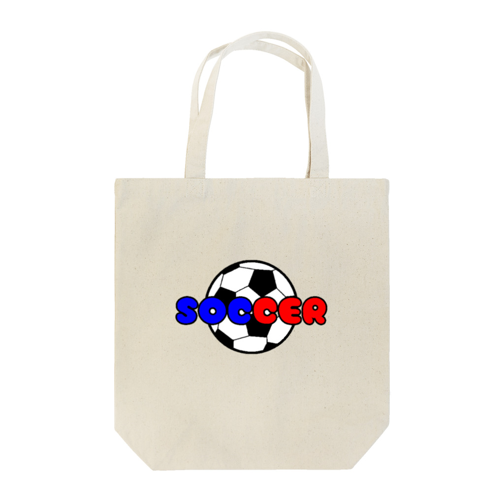 happy_25chanのサッカーボール柄（赤/青） Tote Bag