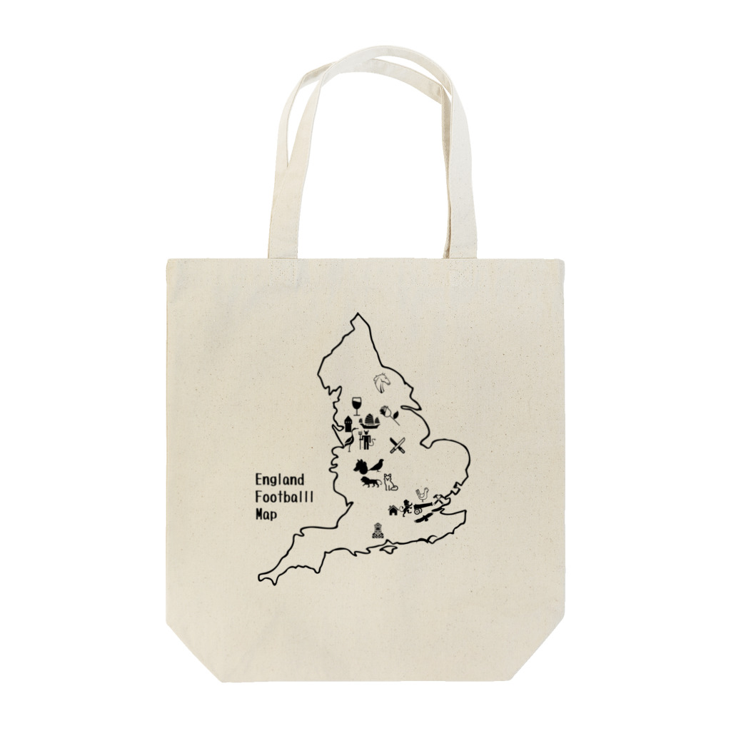 Design UKのイングランドサッカー地図 トートバッグ