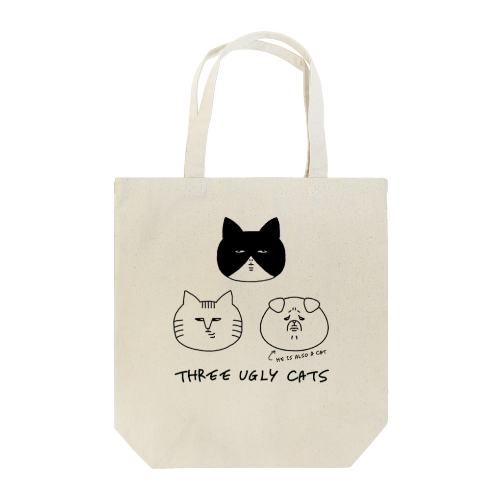 NEKO rtmentのサンブサ　Three ugly cats 文字あり Tote Bag