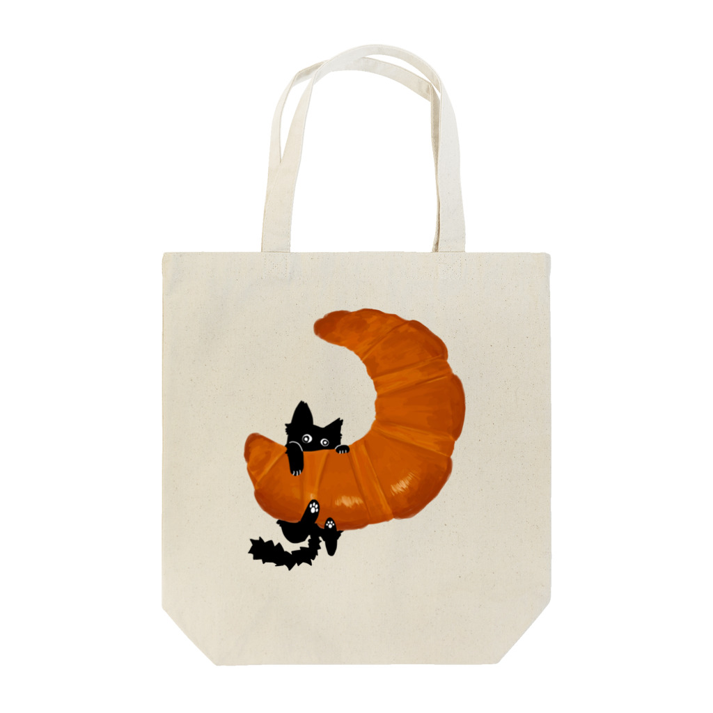 mukuinudotcomのクロワッサンと猫（あぶなーい！） Tote Bag