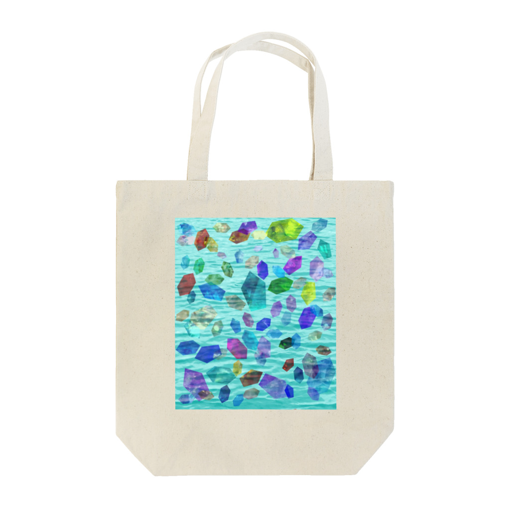 R☆worldのエメラルドグリーンの海に浮かぶクリスタル Tote Bag