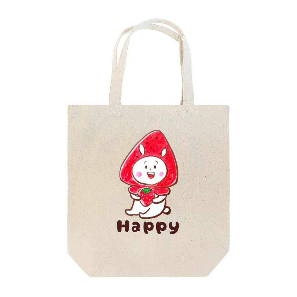 幸せメロディでぴょんぴょんぴょーん💗の幸せうさぴょん💗イチゴの巻き Tote Bag