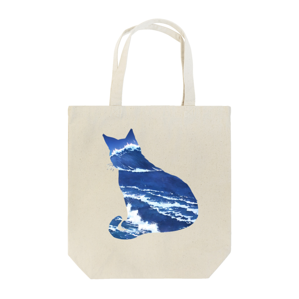 猫との風景の海と猫001 Tote Bag