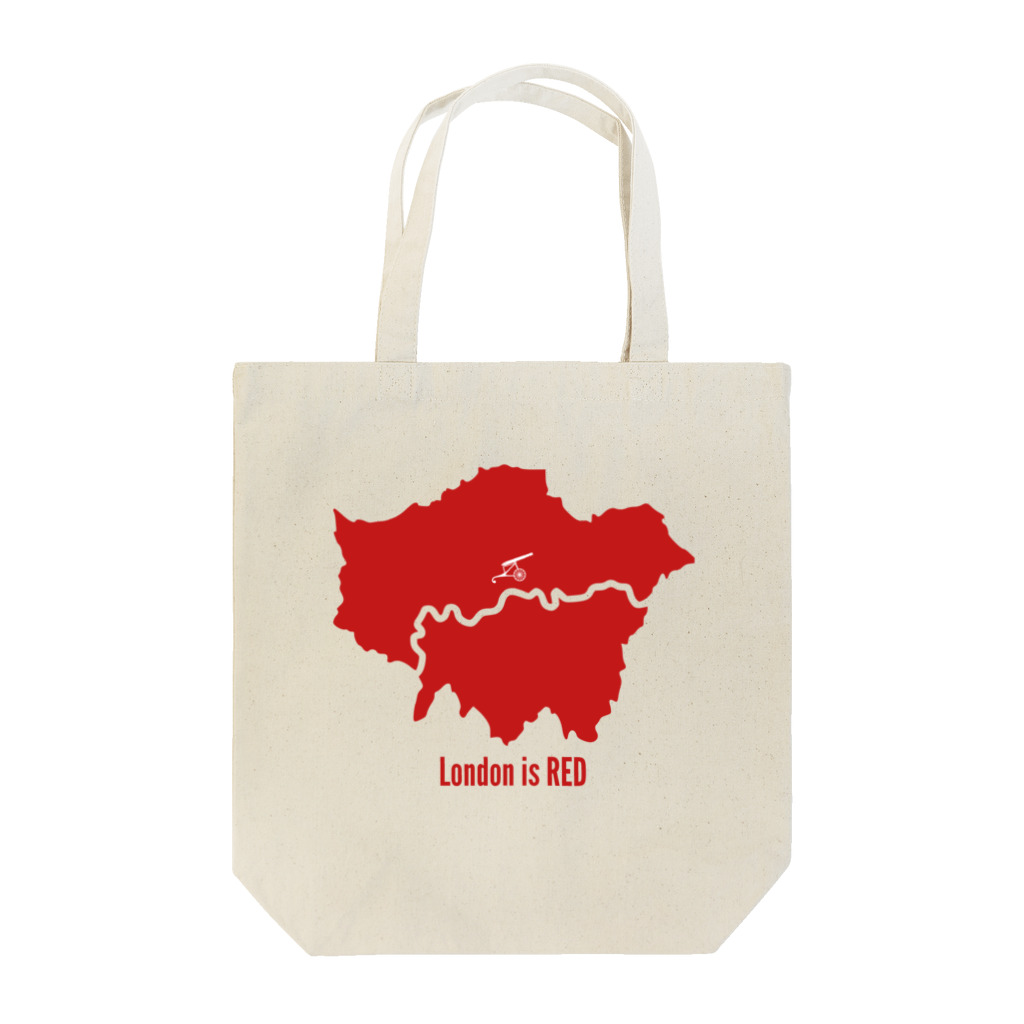 Design UKのLondon is RED トートバッグ