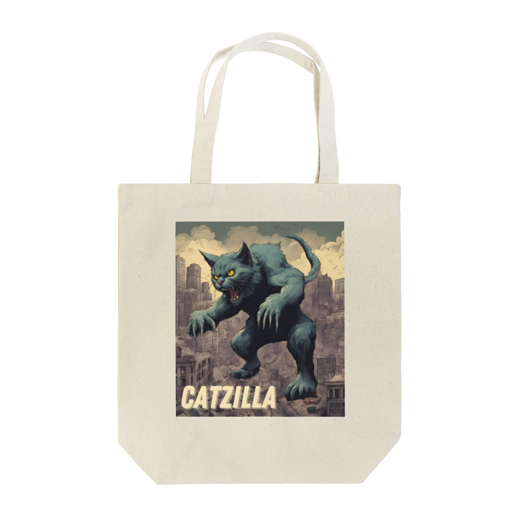 HappyFaceMarketのゴジラになりたい猫 CATZILLA トートバッグ