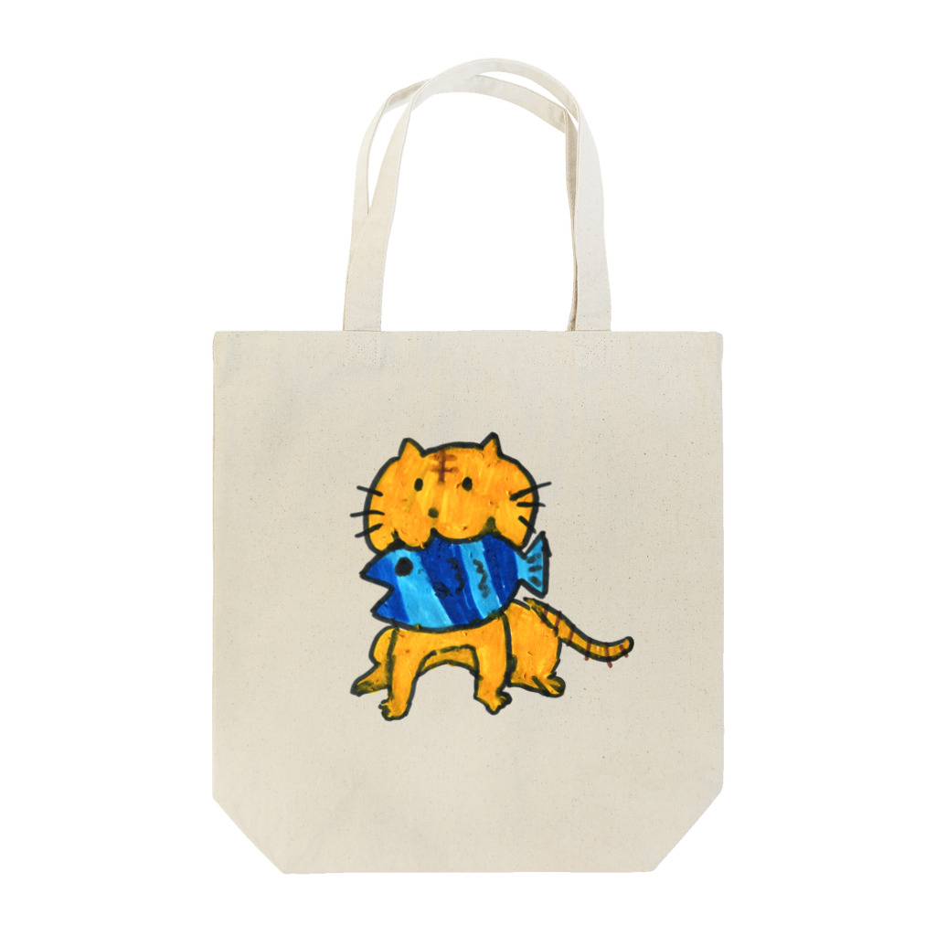 tomotomoのおさかなくわえねこ Tote Bag