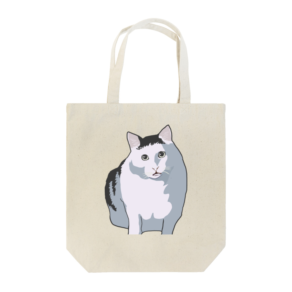 手書きイラストで猫ミームのhuhcat？ Tote Bag