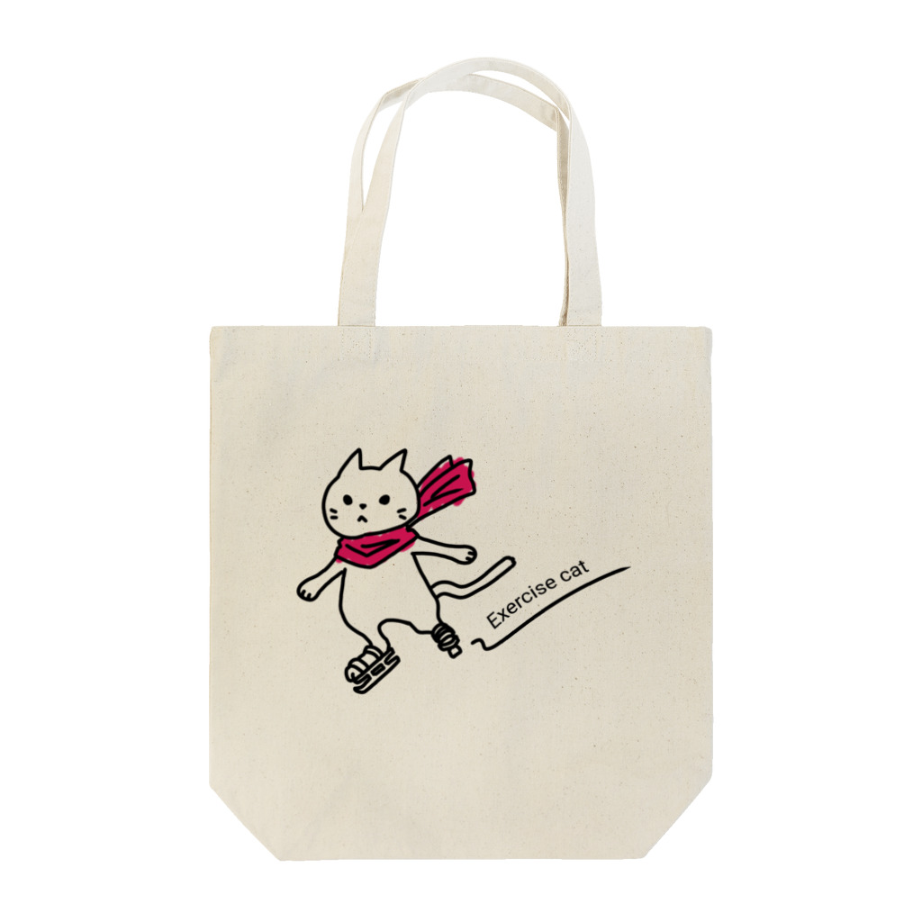 エクササイズ・キャットのエクササイズ キャット 冬期レッド Tote Bag