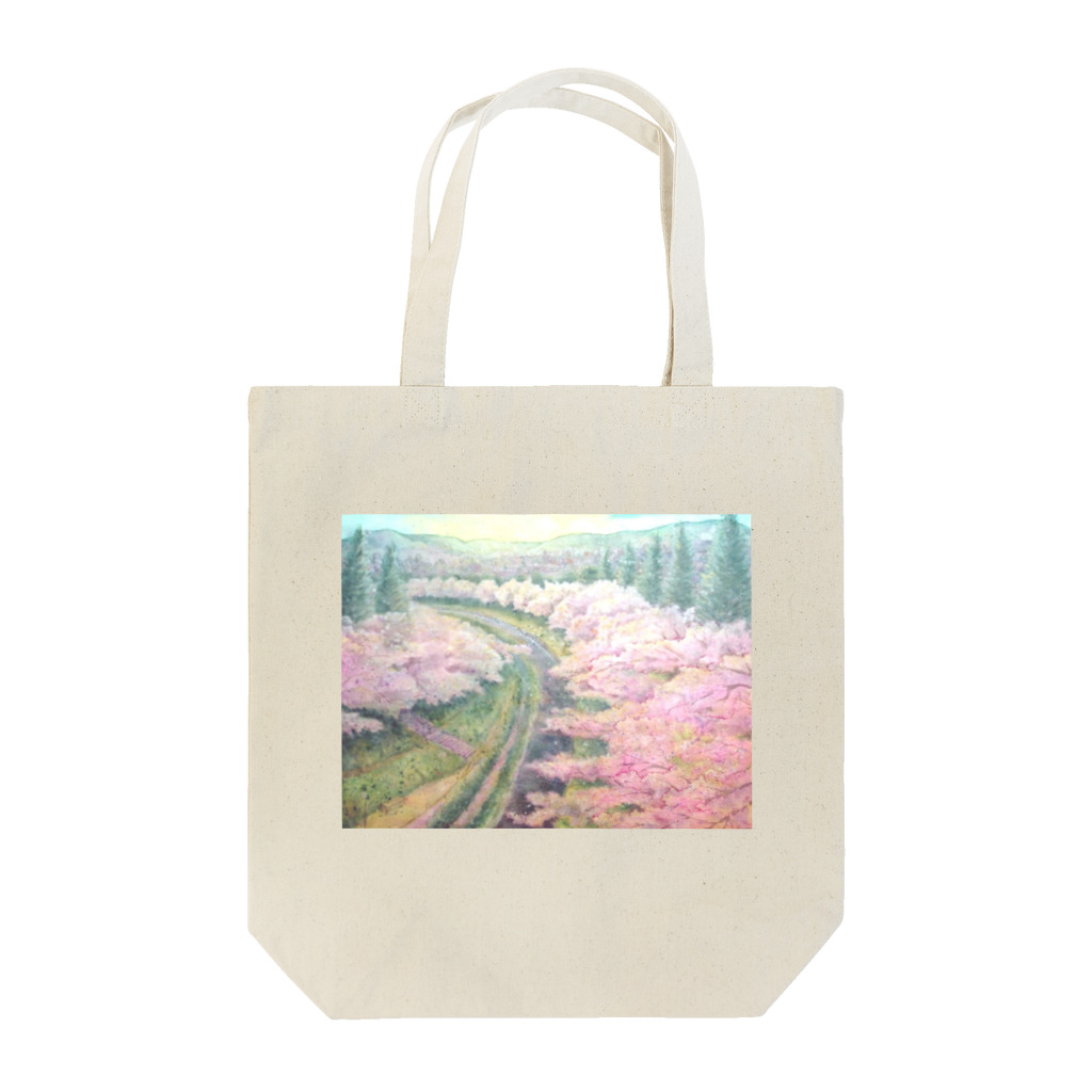 志瓜のSUZURIの桜の海 トートバッグ