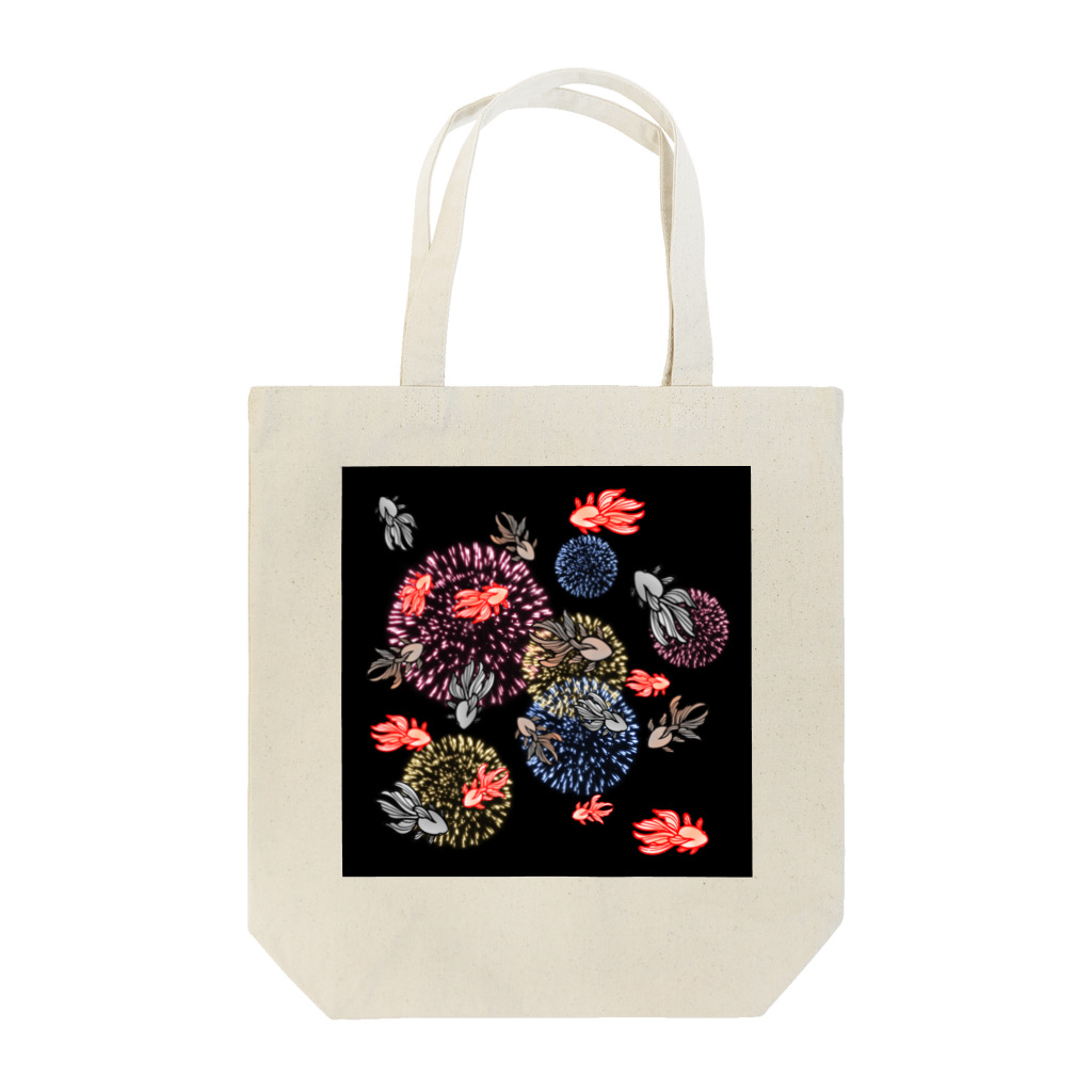 1℃⑥8〜わんど☆ろくまる屋の花火金魚 Tote Bag