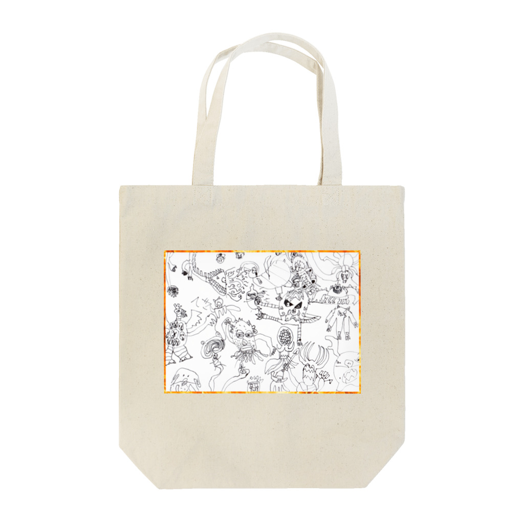 テンネンパーマ SHOPのモンスターワールドbyアオイ画伯 Tote Bag