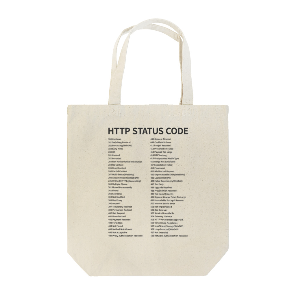 Web Freak Products の全HTTPステータスコード Tote Bag