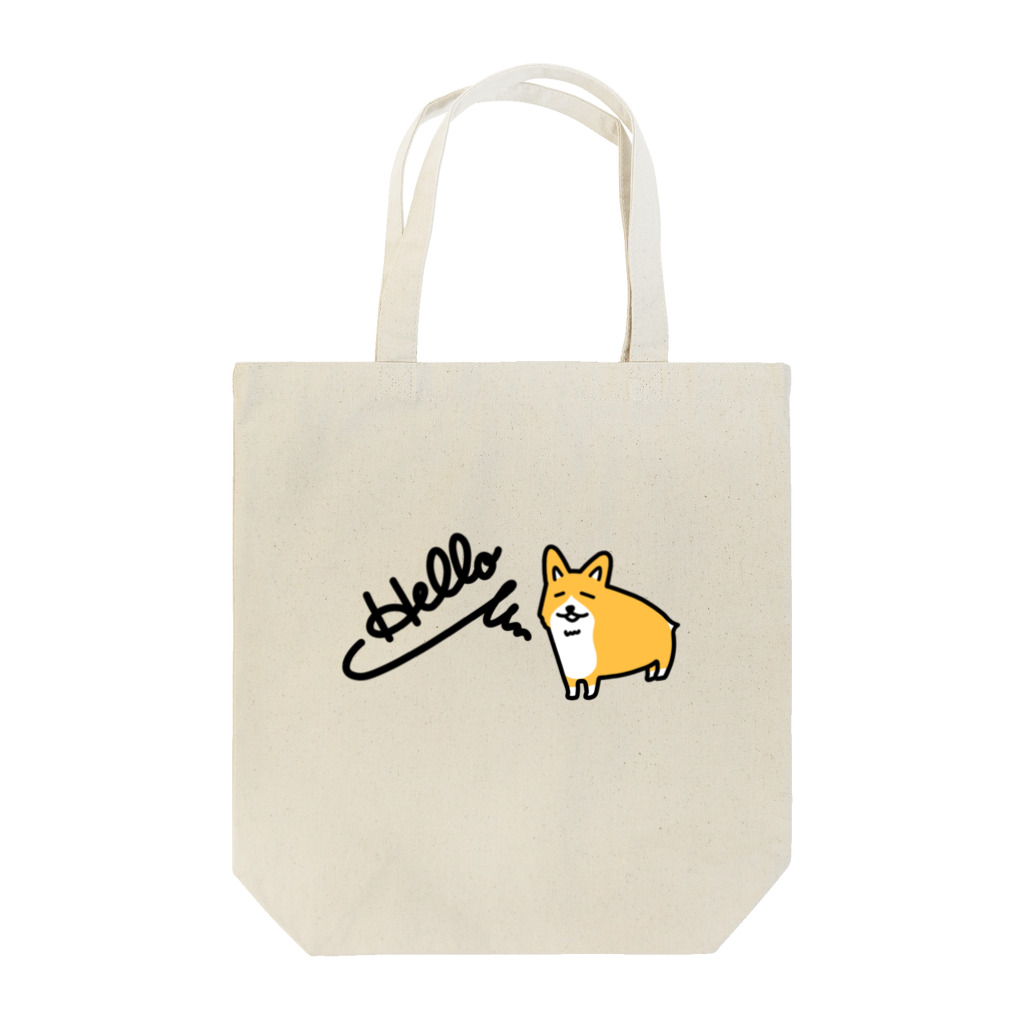 ほっこりアニマルキャラクターのコーギーのはなちゃん Tote Bag