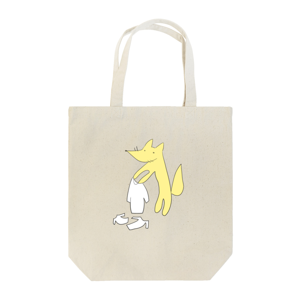 中目黒のTシャツを選ぶキツネ Tote Bag