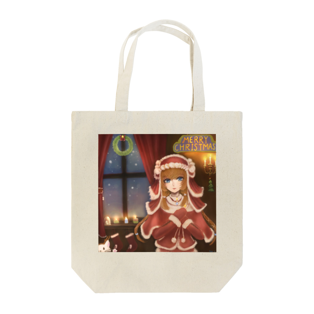 Atelier_Reiyaの雪降る聖夜に　【2019年クリスマス展イラスト】 Tote Bag