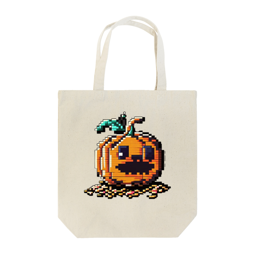 朱音琴音のドット絵のハロウィンかぼちゃのおばけ トートバッグ