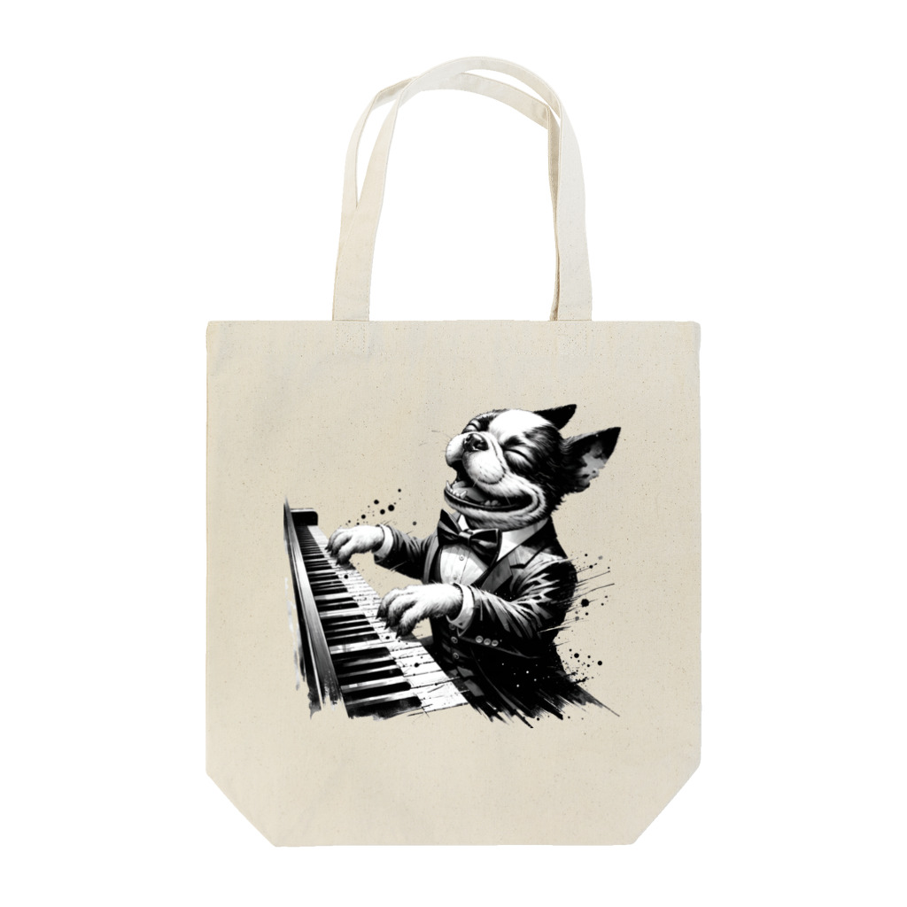 square屋のBoston terrier plays(ピアノ2) Tote Bag