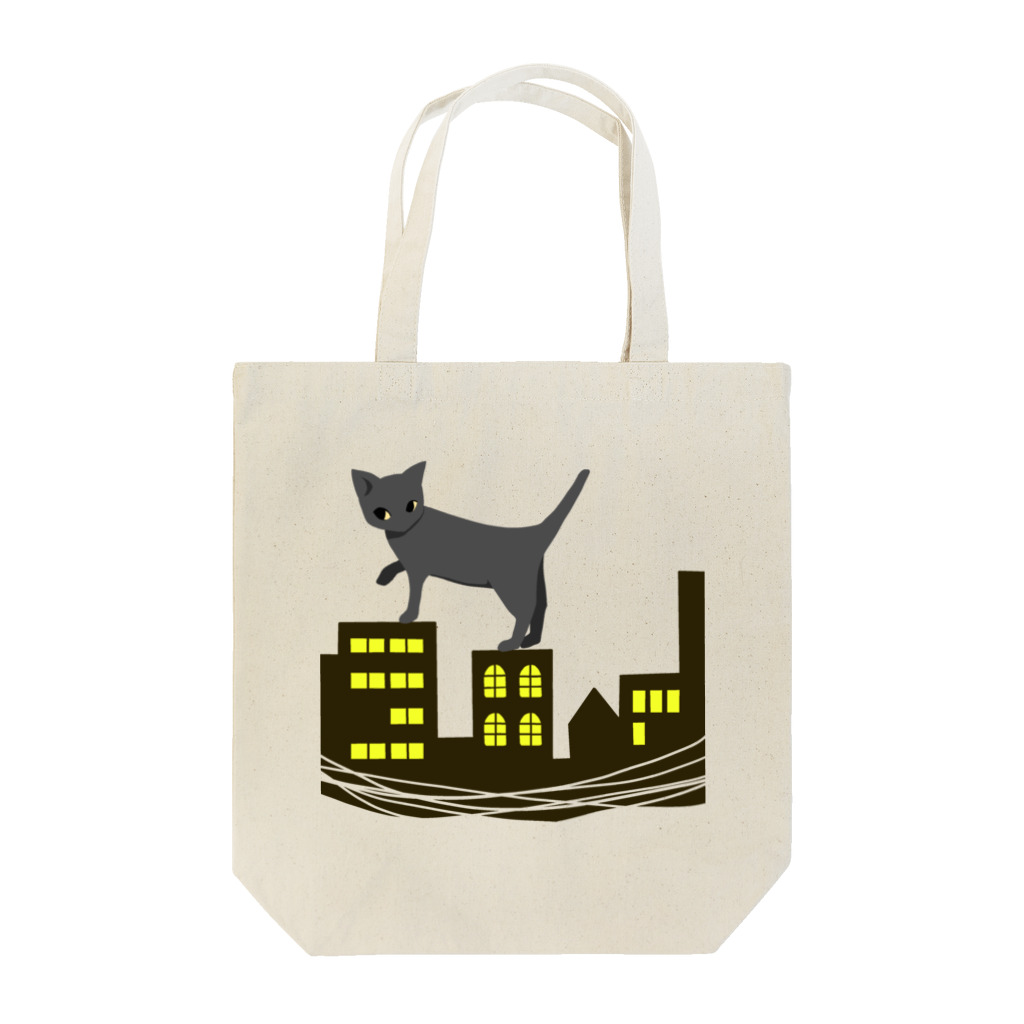 おはようおやすみの夜猫 Tote Bag