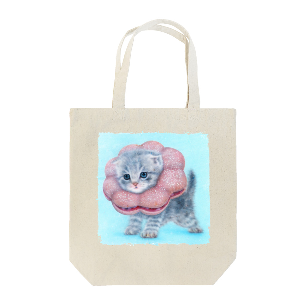 萌獣ファクトリー「純屋」の萌獣 猫 ポンデニャイオン：さくらもち トートバッグ