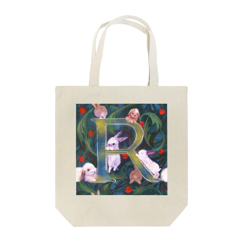 NORIMA'S SHOP のRabbitのRで遊ぶ森のうさぎ Tote Bag