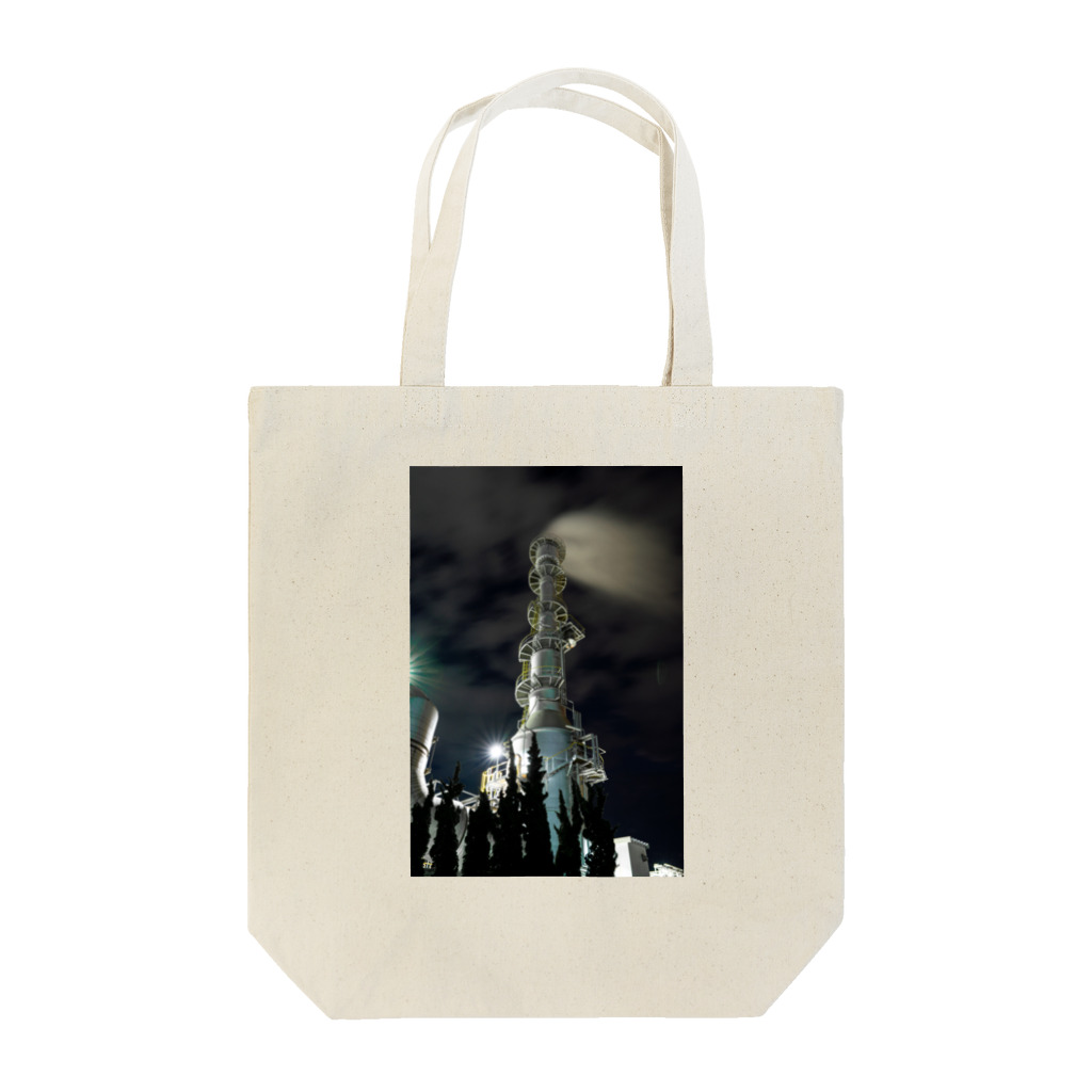 写真プリントの小名浜工場夜景 Tote Bag