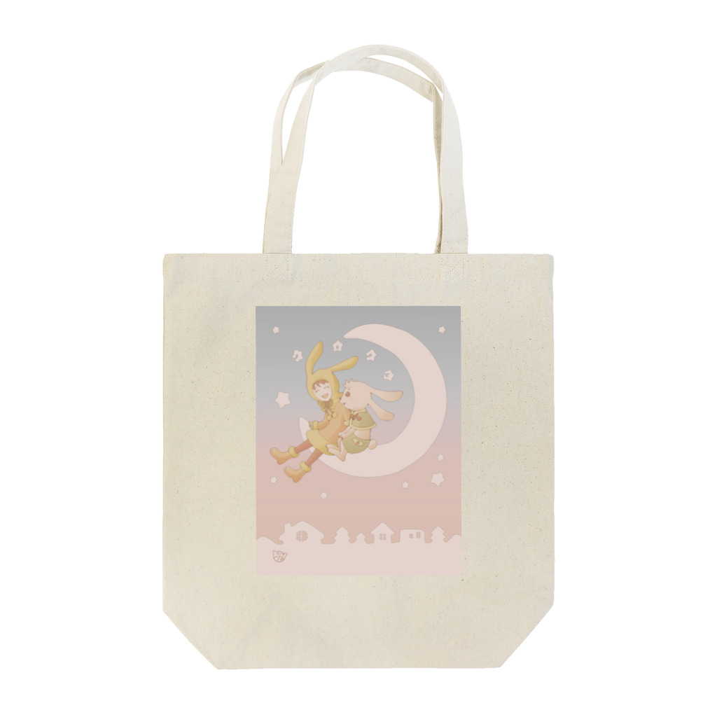 にゃっつ@ｴｯｾｲ漫画&ｲﾗｽﾄの🐰三日月うさぎ Tote Bag