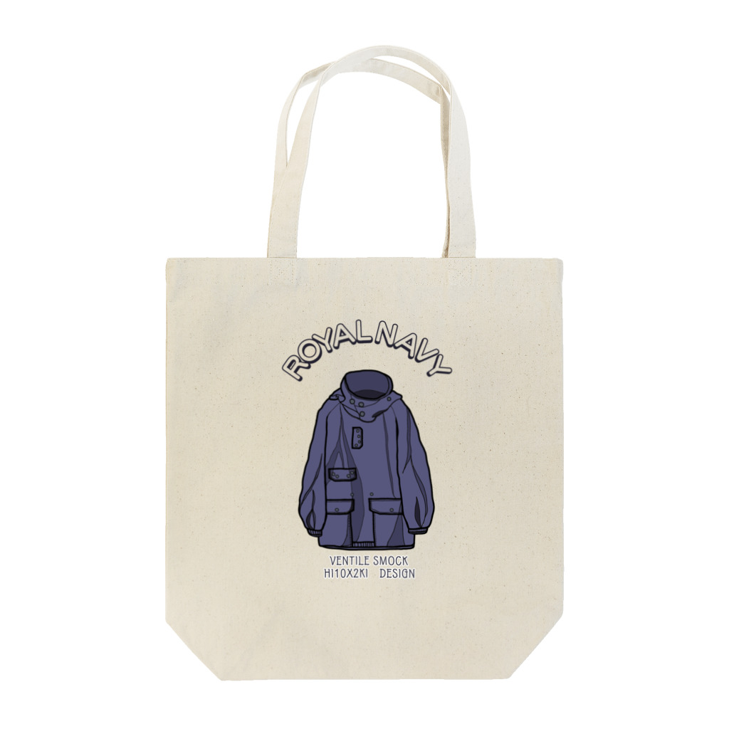 HI10×2KI design-ヒトトキデザイン-のROYAL NAVY VENTILE SMOCK Tote Bag