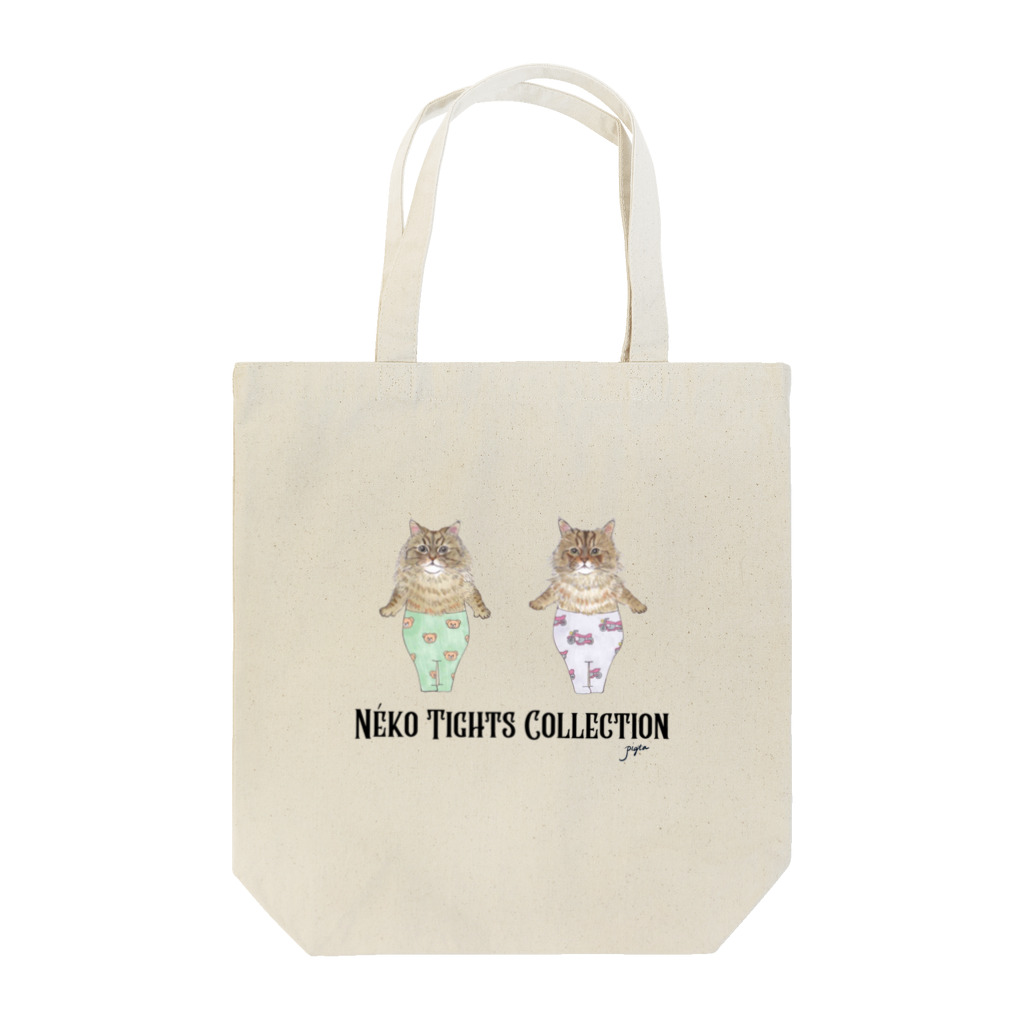 pigtaの【ダウニーちゃん・ファーファちゃん】Néko Tights Collection Tote Bag