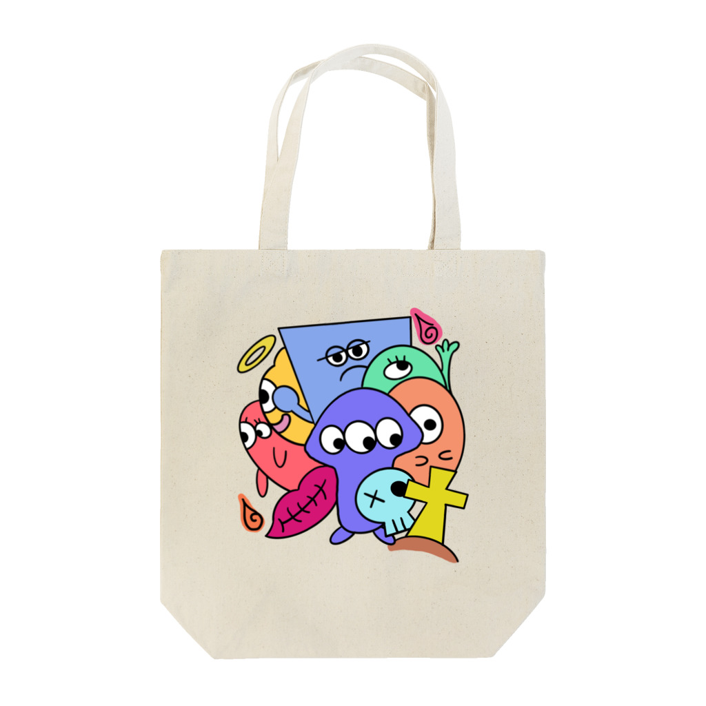 おはる屋さんのカラフルなおばけ達 Tote Bag