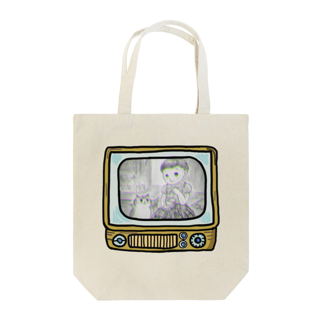 khakie shopのレトロテレビ　白黒 Tote Bag