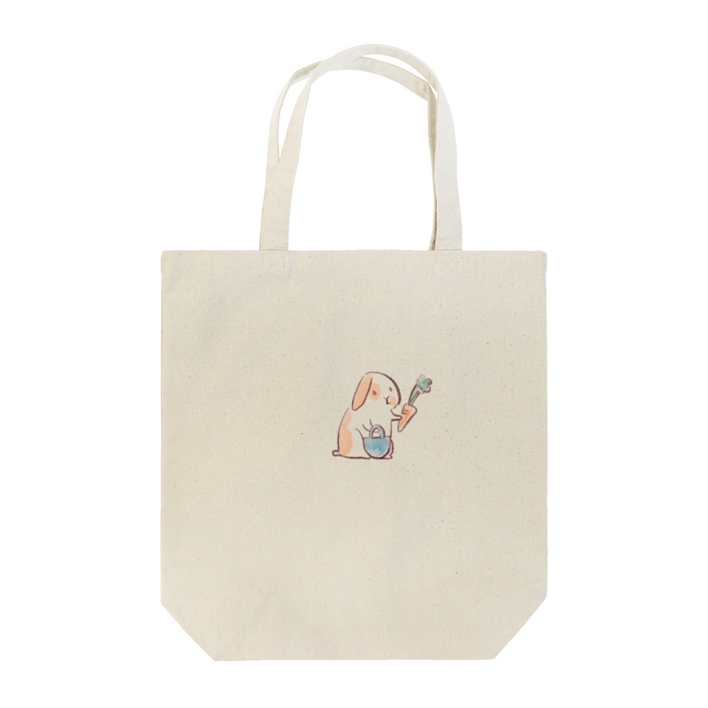 うさぎまにあ。のおかいものうさぎ　垂れ耳茶ぶち Tote Bag