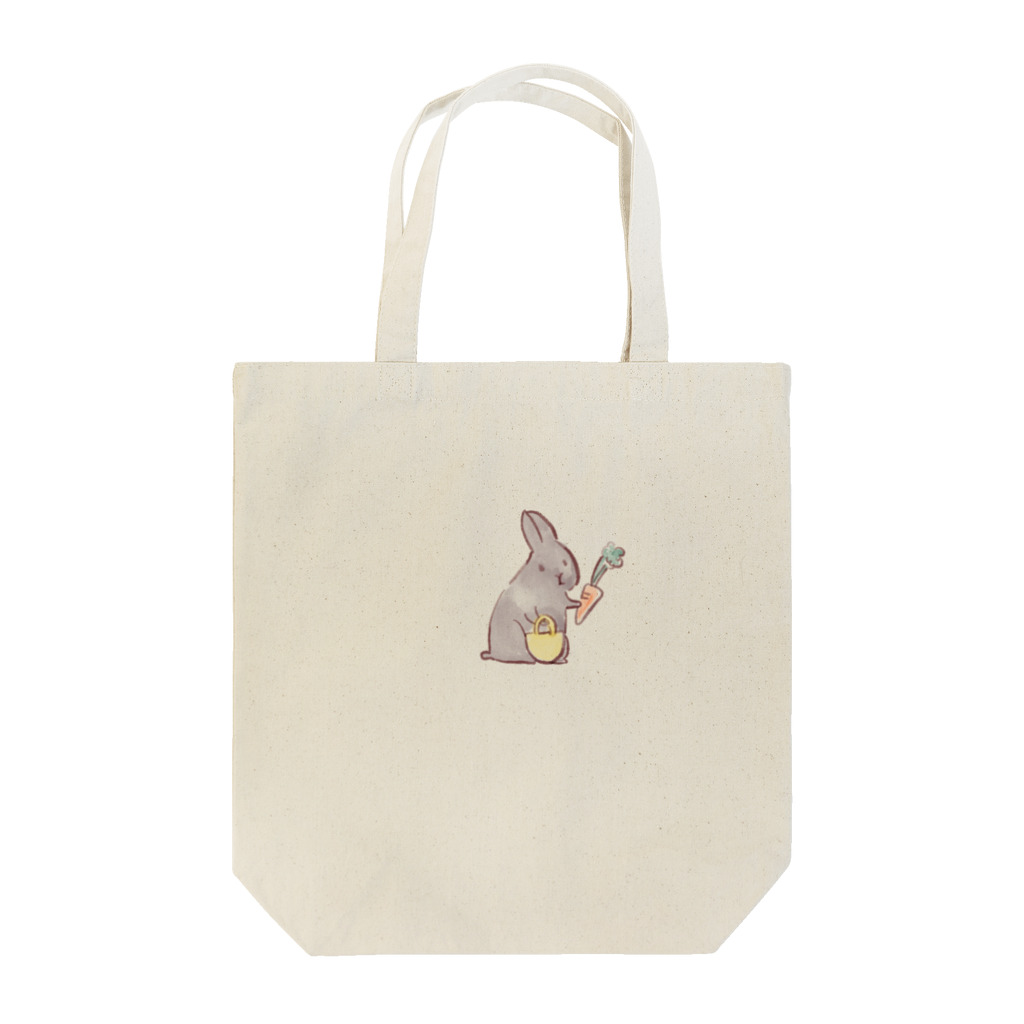 うさぎまにあ。のおかいものうさぎ　グレー Tote Bag