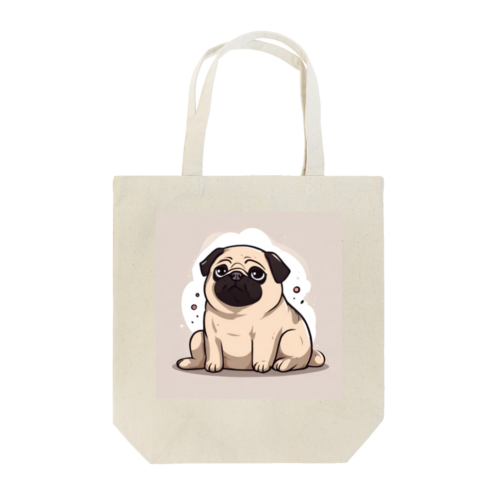 NIJIIRO_CHIHARUの食べ過ぎて眠いです。僕パグです。 Tote Bag