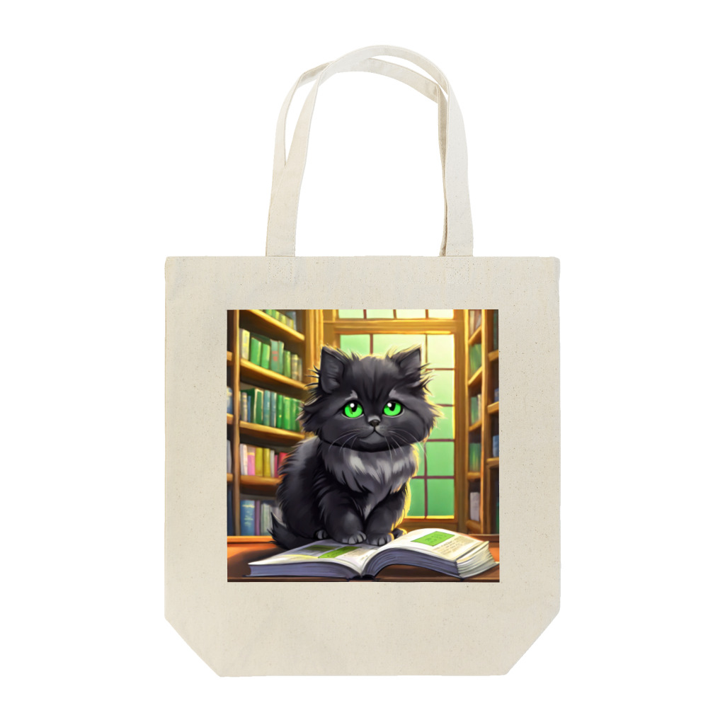 yoiyononakaの図書室の黒猫02 トートバッグ