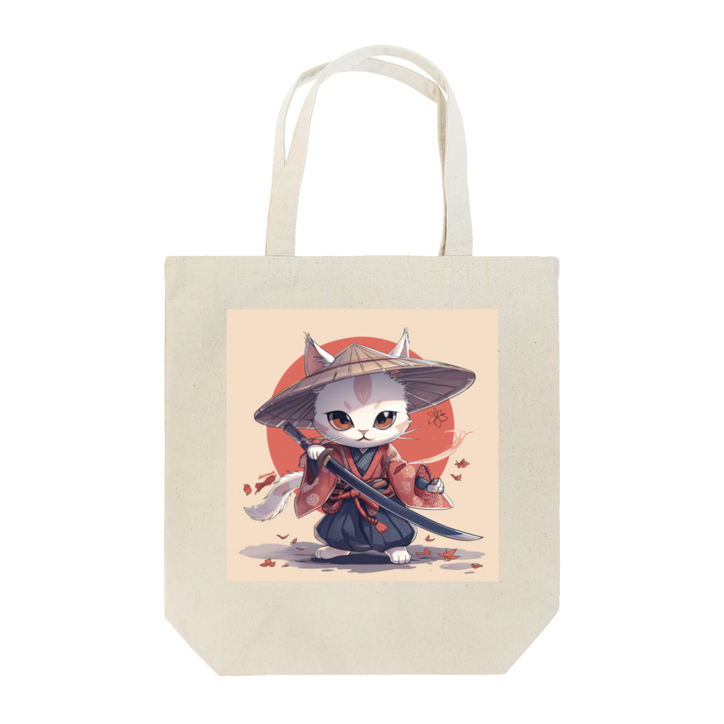 luckycongochanのNeko Samurai トートバッグ