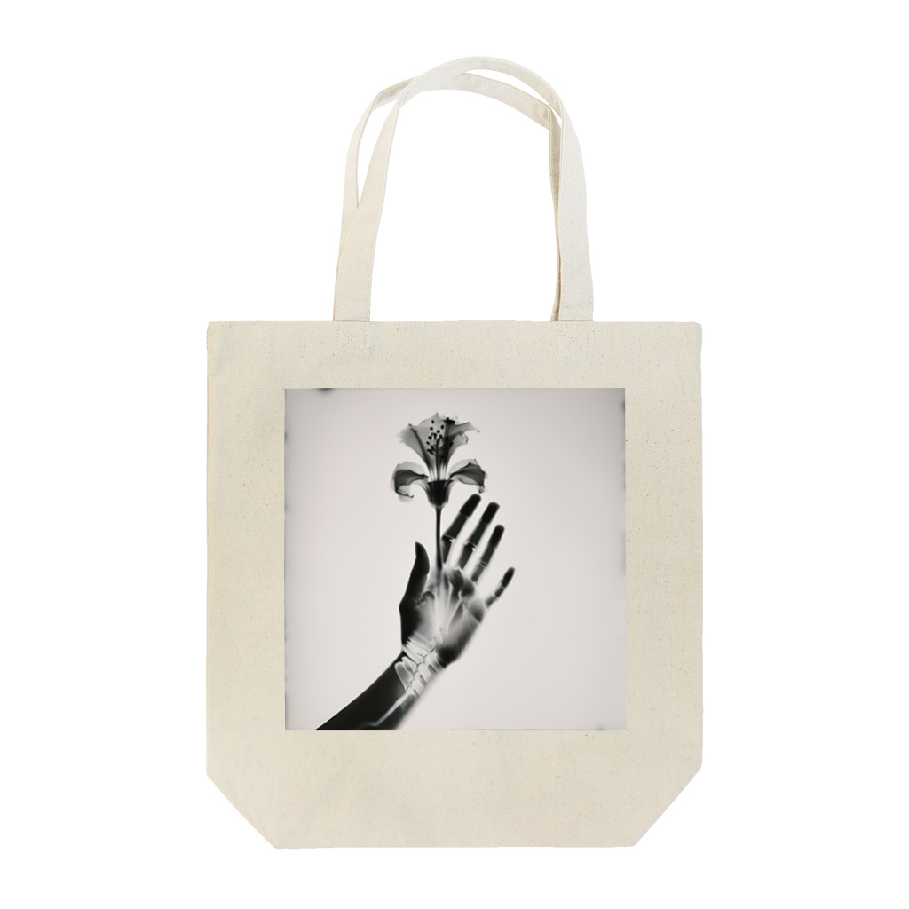 86 leaf veinの百合と手 Tote Bag