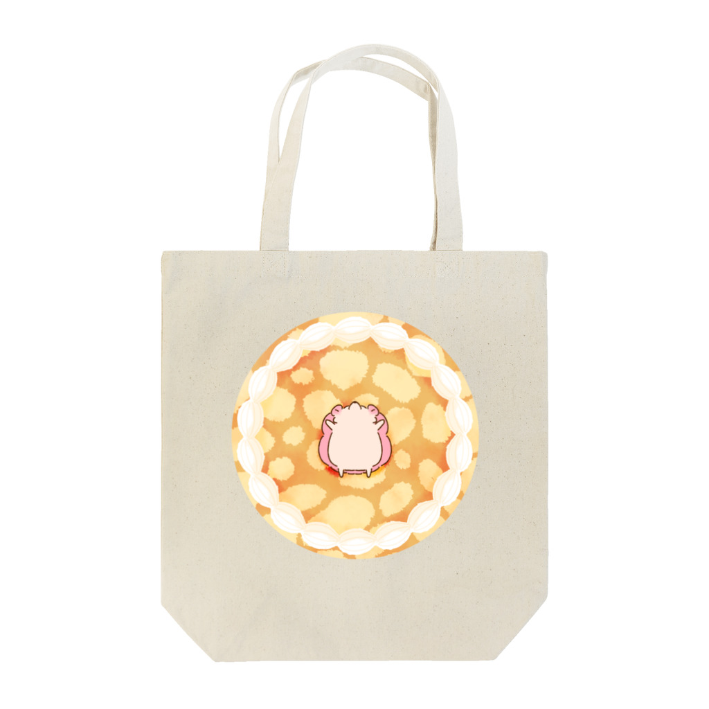 yayakoのミルクレープの上で寝っ転がるハリネズミ Tote Bag