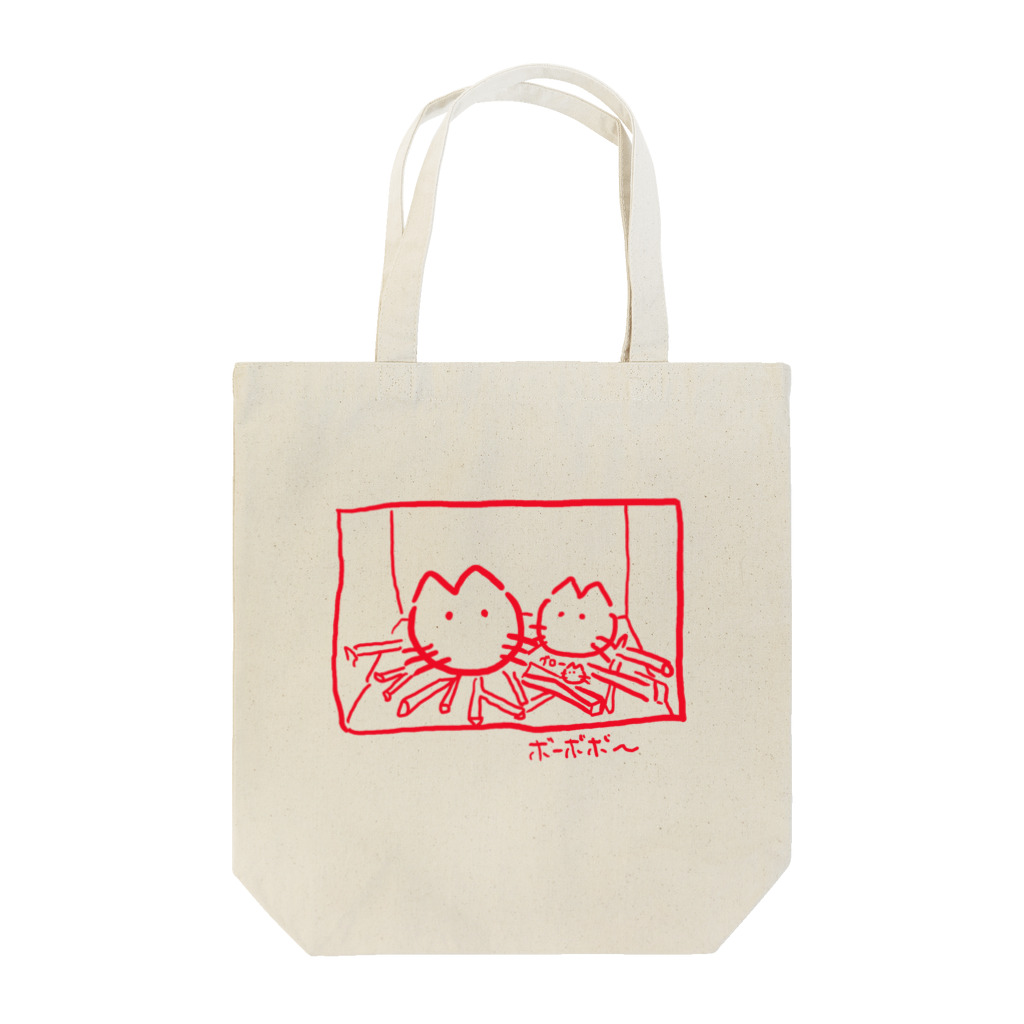 knockin-bluesの暖炉の灯入れ猫(赤) Tote Bag