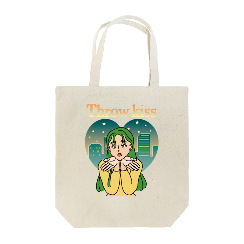 TSUKIKOU SHOP の投げキッス女の子 Tote Bag