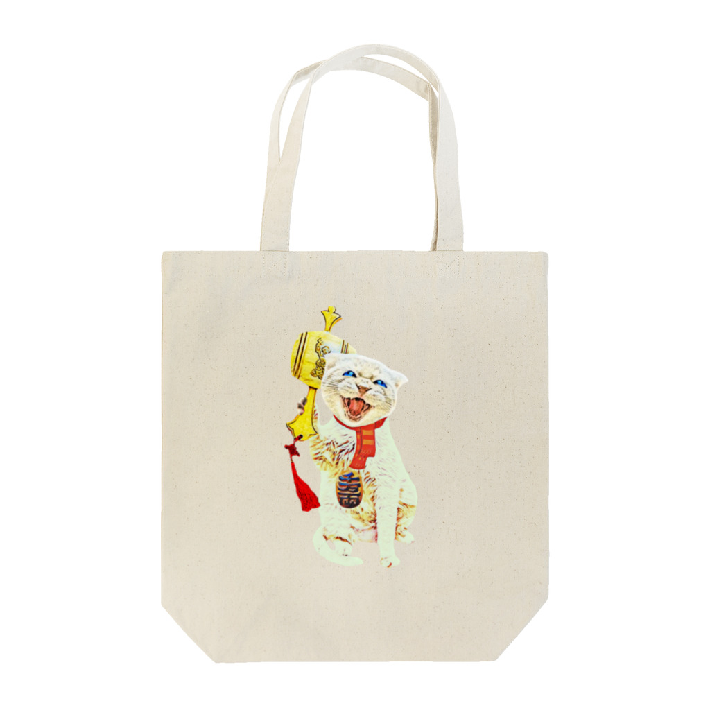 Rock catの猫福 小槌 Tote Bag