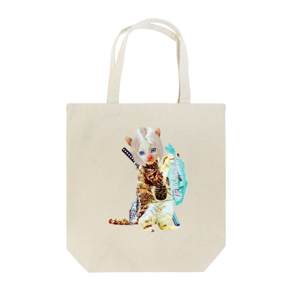 Rock catのCAT GIRL 大漁 Tote Bag