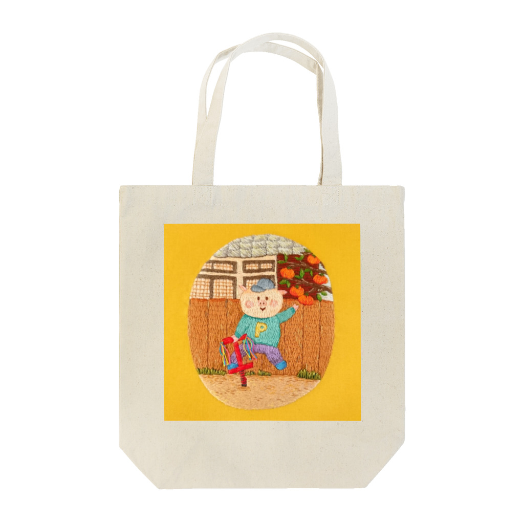 春福のぶたちゃんたちの春福のホッピングぶたくん Tote Bag